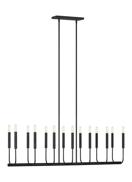 Myhouse Lighting Visual Comfort Studio - EC10614AI - 14 Light Linear Chandelier - Brianna - Aged Iron