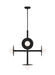 Myhouse Lighting Visual Comfort Studio - KC1035MBK - Five Light Chandelier - Nodes - Midnight Black