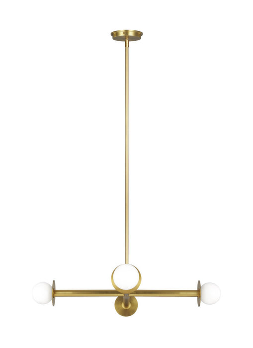 Myhouse Lighting Visual Comfort Studio - KC1064BBS - Four Light Chandelier - Nodes - Burnished Brass