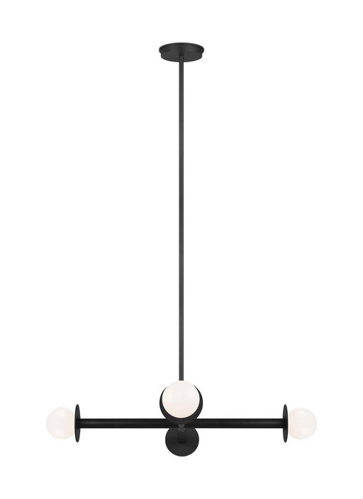 Myhouse Lighting Visual Comfort Studio - KC1064MBK - Four Light Chandelier - Nodes - Midnight Black