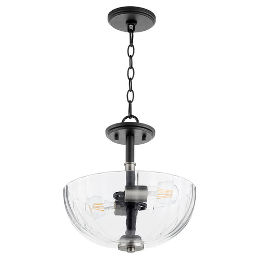 Myhouse Lighting Quorum - 210-6965 - Two Light Dual Mount - Monarch - Textured Black w/ Satin Nickel