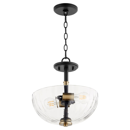 Myhouse Lighting Quorum - 210-6980 - Two Light Dual Mount - Monarch - Textured Black w/ Aged Brass