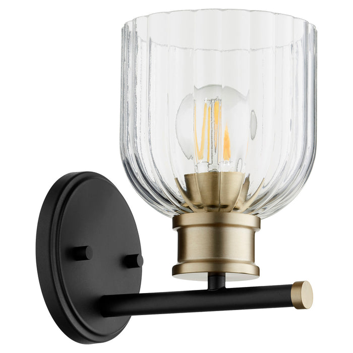 Myhouse Lighting Quorum - 510-1-6980 - One Light Wall Mount - Monarch - Textured Black w/ Aged Brass