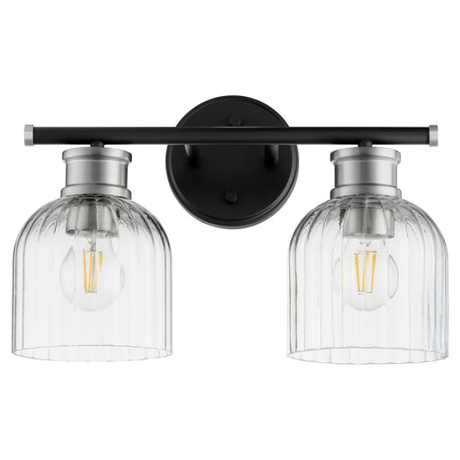 Myhouse Lighting Quorum - 510-2-6965 - Two Light Vanity - Monarch - Textured Black w/ Satin Nickel