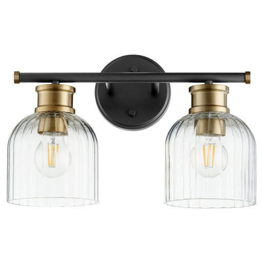 Myhouse Lighting Quorum - 510-2-6980 - Two Light Vanity - Monarch - Textured Black w/ Aged Brass