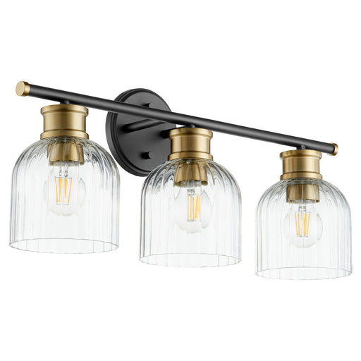 Myhouse Lighting Quorum - 510-3-6980 - Three Light Vanity - Monarch - Textured Black w/ Aged Brass