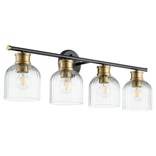 Myhouse Lighting Quorum - 510-4-6980 - Four Light Vanity - Monarch - Textured Black w/ Aged Brass