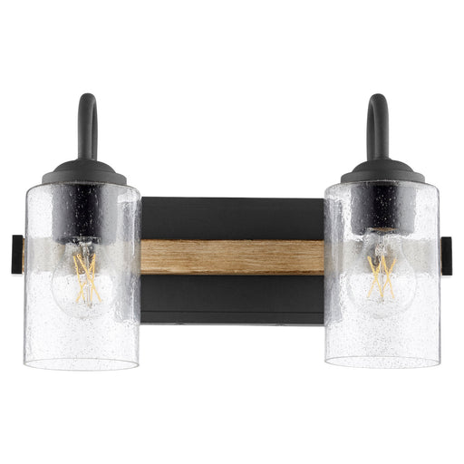 Myhouse Lighting Quorum - 5140-2-69 - Two Light Vanity - 5140 Pepper Glass Lighting Series - Textured Black w/ Driftwood finish