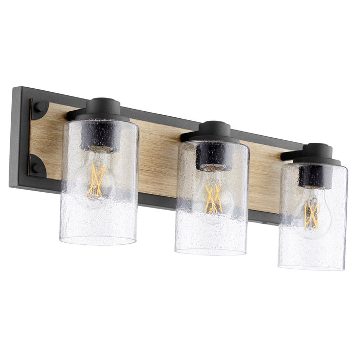 Myhouse Lighting Quorum - 5143-3-69 - Three Light Vanity - 5143 Corner Detail Brackets - Textured Black w/ Driftwood finish