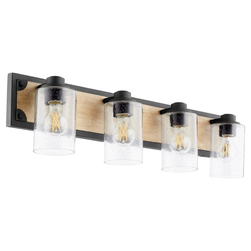 Myhouse Lighting Quorum - 5143-4-69 - Four Light Vanity - 5143 Corner Detail Brackets - Textured Black w/ Driftwood finish