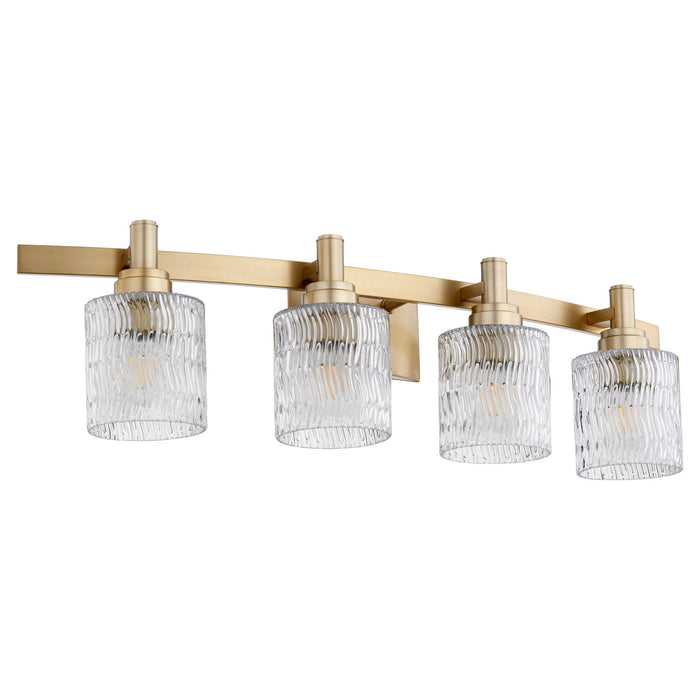 Myhouse Lighting Quorum - 5184-4-80 - Four Light Vanity - Stadium - Aged Brass