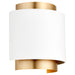 Myhouse Lighting Quorum - 5610-0880 - One Light Wall Sconce - 5610 Half Drum Sconce - Studio White w/ Aged Brass