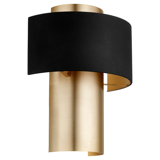 Myhouse Lighting Quorum - 5611-6980 - One Light Wall Sconce - 5611 Half Drum Sconce - Textured Black w/ Aged Brass