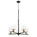 Myhouse Lighting Quorum - 610-5-6980 - Five Light Chandelier - Monarch - Textured Black w/ Aged Brass