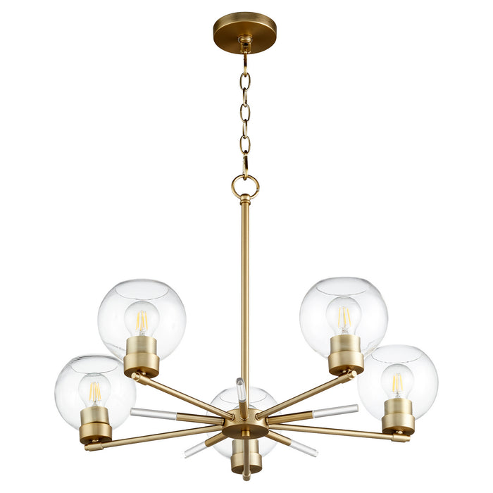 Myhouse Lighting Quorum - 6317-5-80 - Five Light Chandelier - Volán - Aged Brass