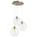 Myhouse Lighting Quorum - 63-80 - Three Light Pendant - Numen - Aged Brass