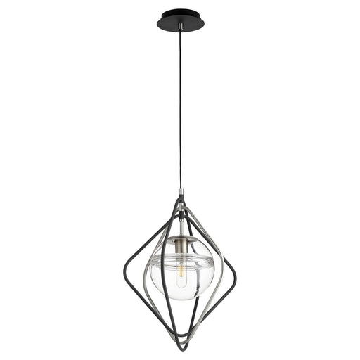 Myhouse Lighting Quorum - 6802-6965 - One Light Pendant - Gimble Pendants - Textured Black w/ Satin Nickel