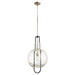 Myhouse Lighting Quorum - 89-14-6965 - One Light Pendant - Textured Glass Pendants - Textured Black w/ Satin Nickel