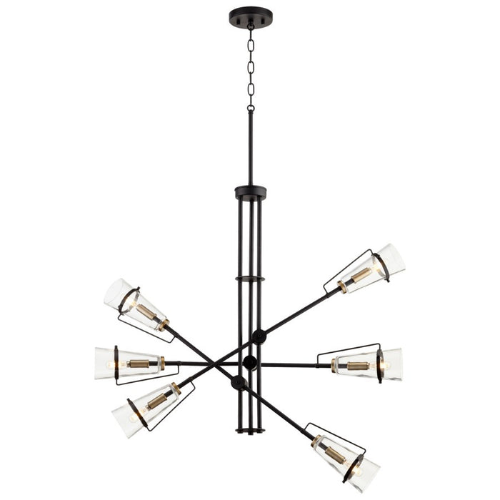 Myhouse Lighting Cyan - 10901 - Six Light Pendant - Noir / Aged Brass