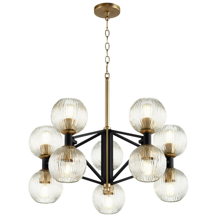 Myhouse Lighting Cyan - 10965 - Ten Light Chandelier - Noir / Aged Brass