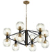 Myhouse Lighting Cyan - 10966 - 12 Light Chandelier - Noir / Aged Brass