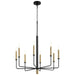 Myhouse Lighting Cyan - 10967 - Eight Light Chandelier - Noir / Aged Brass