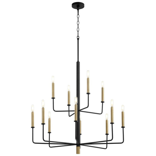 Myhouse Lighting Cyan - 10968 - 12 Light Chandelier - Noir / Aged Brass