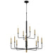 Myhouse Lighting Cyan - 10968 - 12 Light Chandelier - Noir / Aged Brass