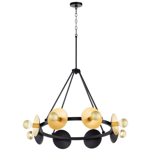 Myhouse Lighting Cyan - 10980 - Eight Light Chandelier - Noir And Gold Leaf