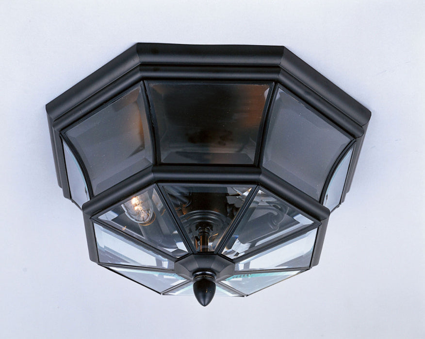 Myhouse Lighting Quoizel - NY1794K - Three Light Outdoor Flush Mount - Newbury - Mystic Black