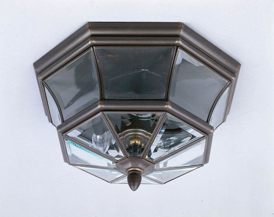 Myhouse Lighting Quoizel - NY1794Z - Three Light Outdoor Flush Mount - Newbury - Medici Bronze