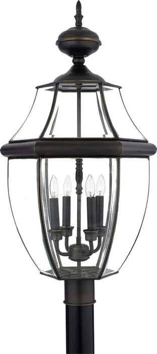 Myhouse Lighting Quoizel - NY9045Z - Four Light Outdoor Post Mount - Newbury - Medici Bronze