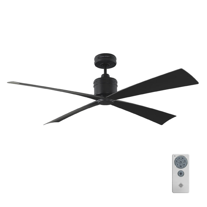 Myhouse Lighting Visual Comfort Fan - 4LNCR56MBK - 56``Ceiling Fan - Launceton 56 - Midnight Black