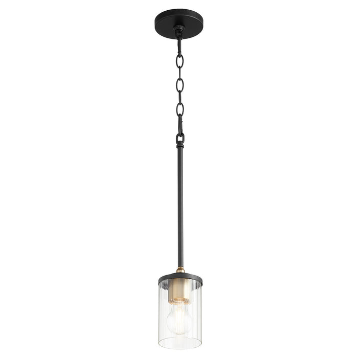 Myhouse Lighting Quorum - 329-6980 - One Light Pendant - Empire - Textured Black w/ Aged Brass