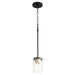 Myhouse Lighting Quorum - 329-6980 - One Light Pendant - Empire - Textured Black w/ Aged Brass