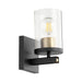 Myhouse Lighting Quorum - 529-1-6980 - One Light Wall Mount - Empire - Textured Black w/ Aged Brass