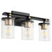 Myhouse Lighting Quorum - 529-3-6980 - Three Light Vanity - Empire - Textured Black w/ Aged Brass