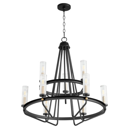 Myhouse Lighting Quorum - 629-96980 - Nine Light Chandelier - Empire - Textured Black w/ Aged Brass