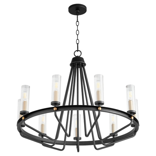 Myhouse Lighting Quorum - 629-9-6980 - Nine Light Chandelier - Empire - Textured Black w/ Aged Brass