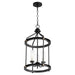 Myhouse Lighting Quorum - 829-3-6980 - Three Light Entry Pendant - Empire - Textured Black w/ Aged Brass