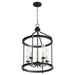 Myhouse Lighting Quorum - 829-5-6980 - Five Light Entry Pendant - Empire - Textured Black w/ Aged Brass