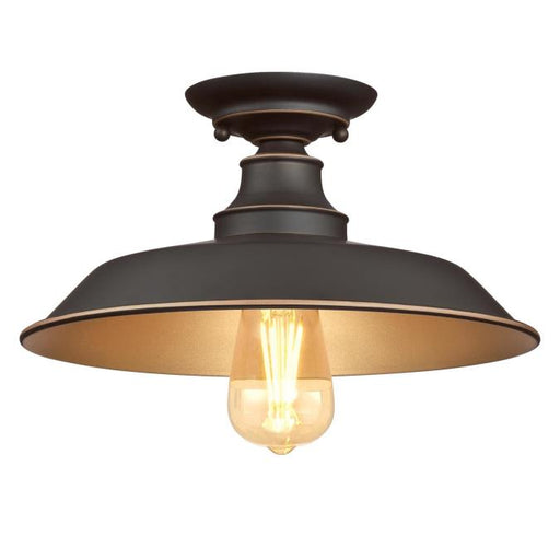 Myhouse Lighting Westinghouse Lighting - 6370300 - One Light Semi-Flush Mount - Iron Hill - Oil Rubbed Bronze With Highlights