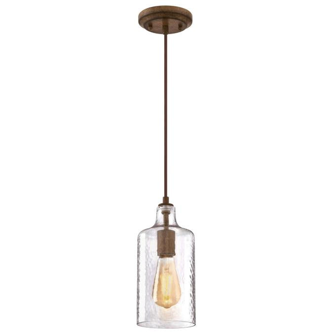 Myhouse Lighting Westinghouse Lighting - 6371300 - One Light Mini Pendant - Carmen - Barnwood