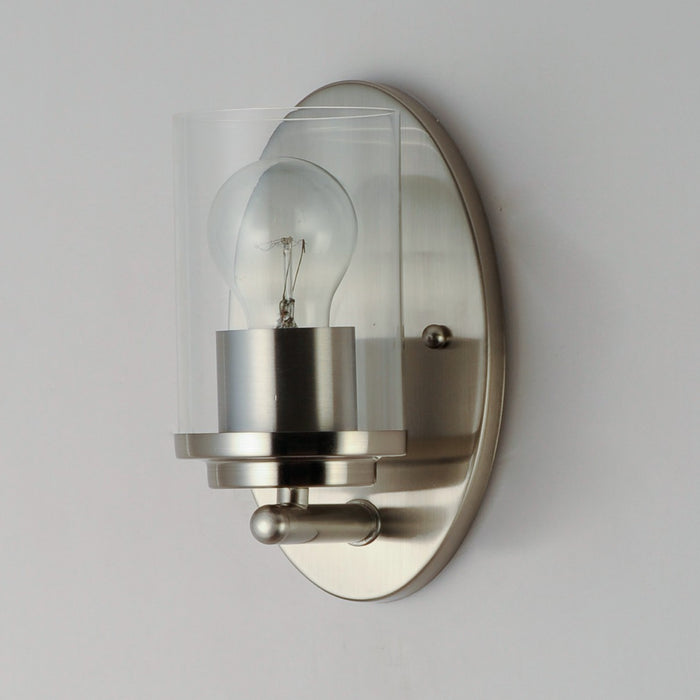 Myhouse Lighting Maxim - 10211CLSN - One Light Wall Sconce - Corona - Satin Nickel