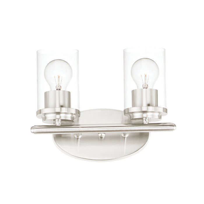 Myhouse Lighting Maxim - 10212CLSN - Two Light Bath Vanity - Corona - Satin Nickel