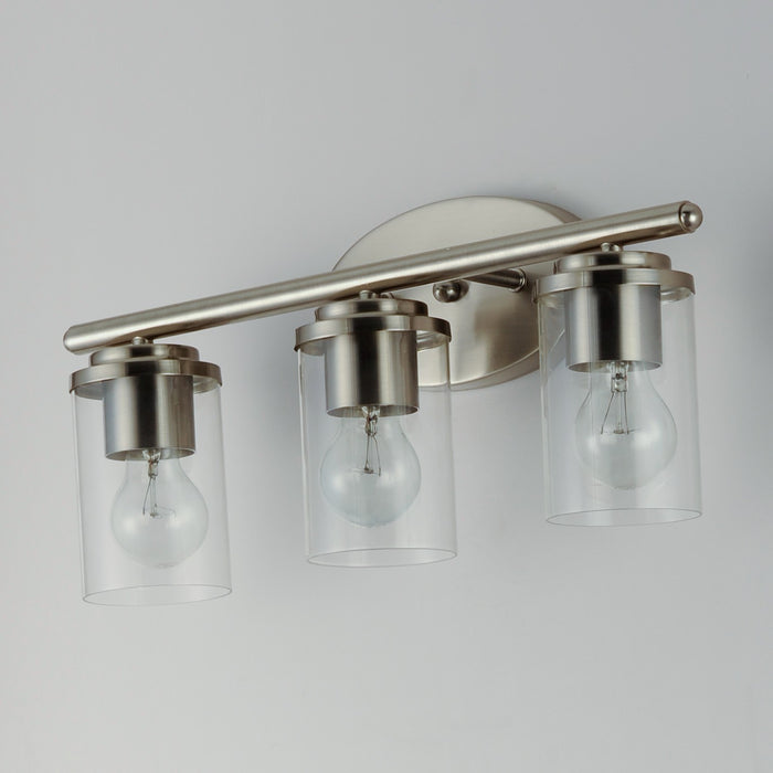 Myhouse Lighting Maxim - 10213CLSN - Three Light Bath Vanity - Corona - Satin Nickel