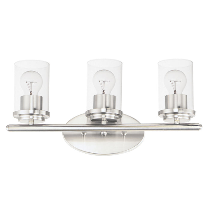 Myhouse Lighting Maxim - 10213CLSN - Three Light Bath Vanity - Corona - Satin Nickel