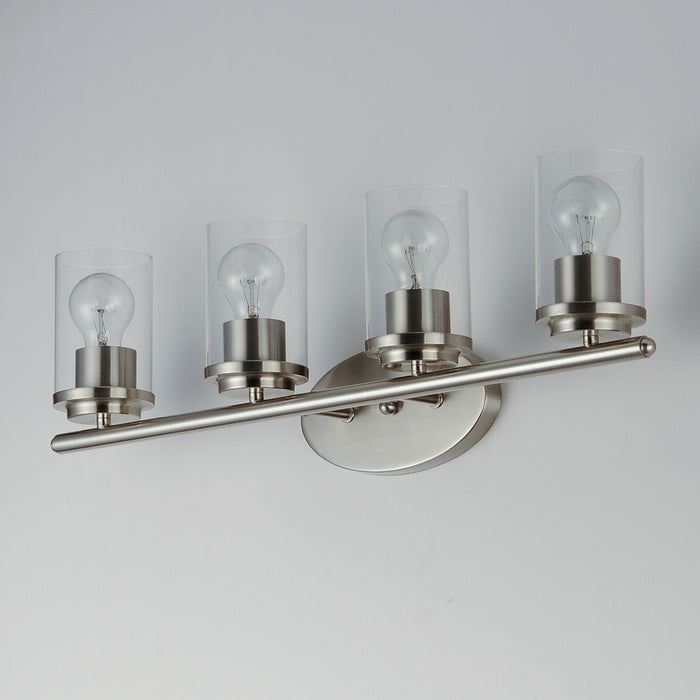 Myhouse Lighting Maxim - 10214CLSN - Four Light Bath Vanity - Corona - Satin Nickel