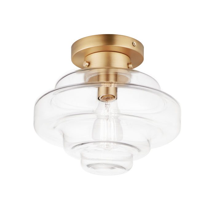 Myhouse Lighting Maxim - 11120CLSBR - One Light Flush Mount - Harbor - Satin Brass