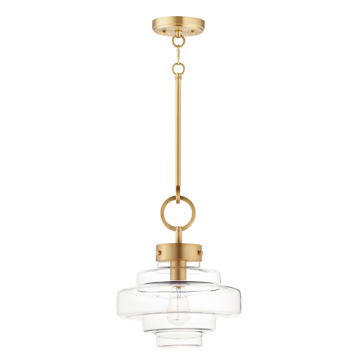 Myhouse Lighting Maxim - 11122CLSBR - One Light Pendant - Harbor - Satin Brass